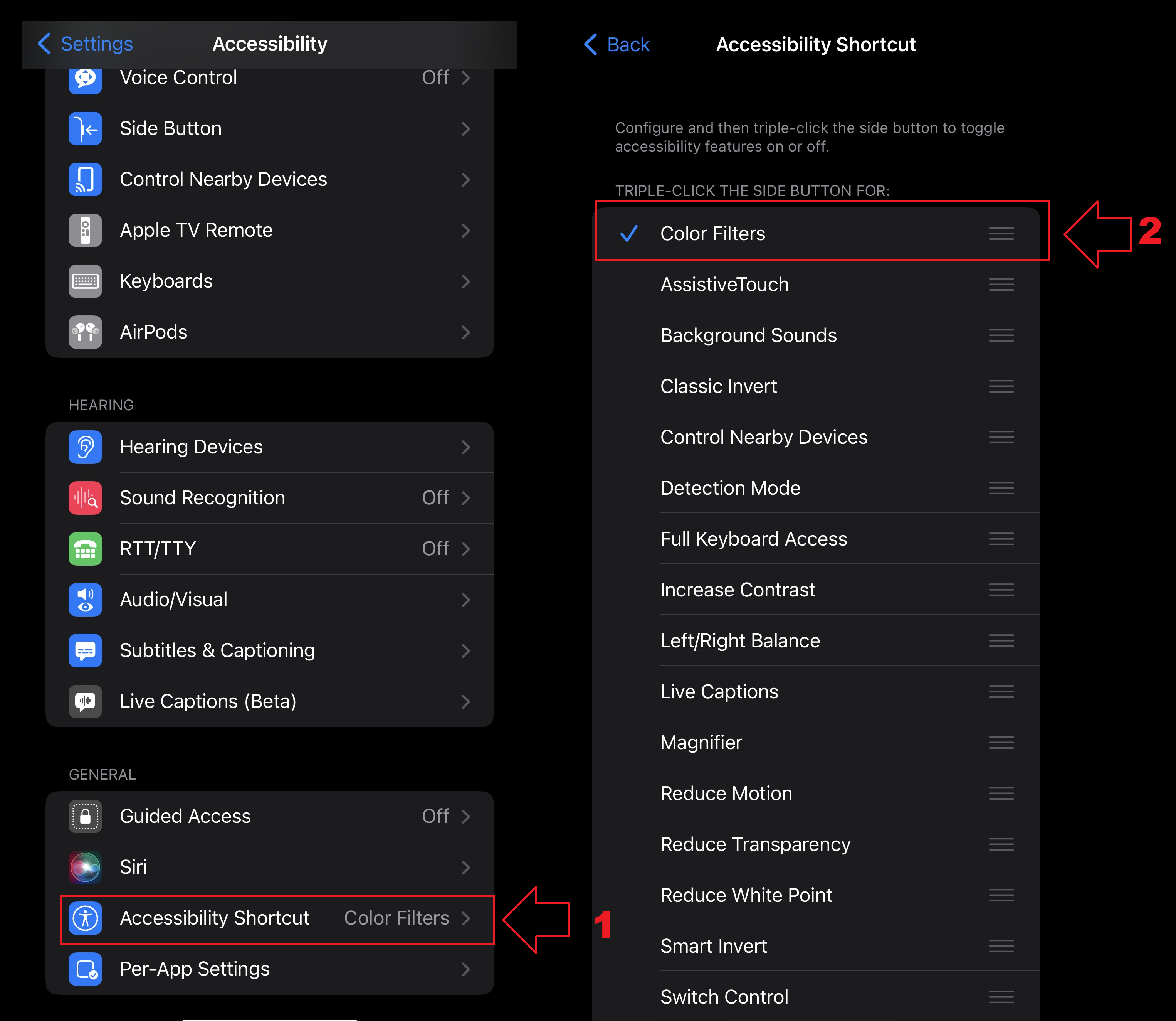 Enable the accessibility shortcut